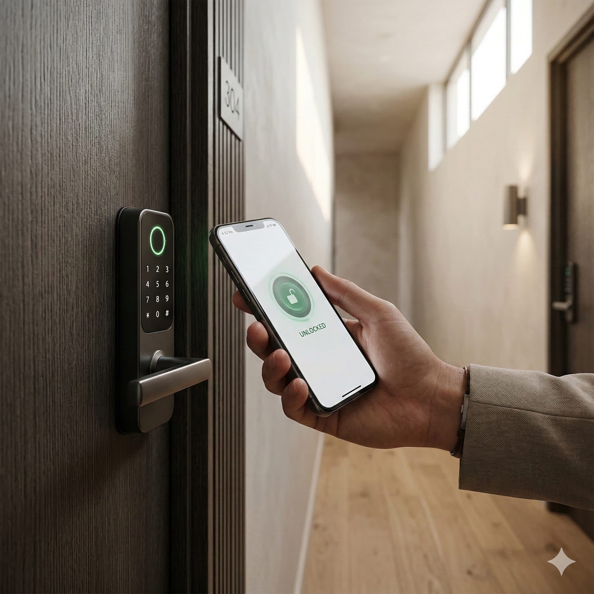 Guest using mobile check-in